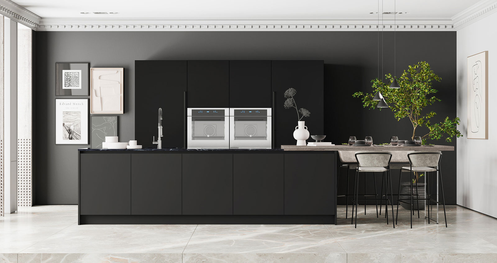 Cuisine noire mat