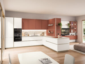 Cuisine Lounge de Veneta Cucine avec îlot central et espace snack, parfaite pour cuisiner et partager en famille